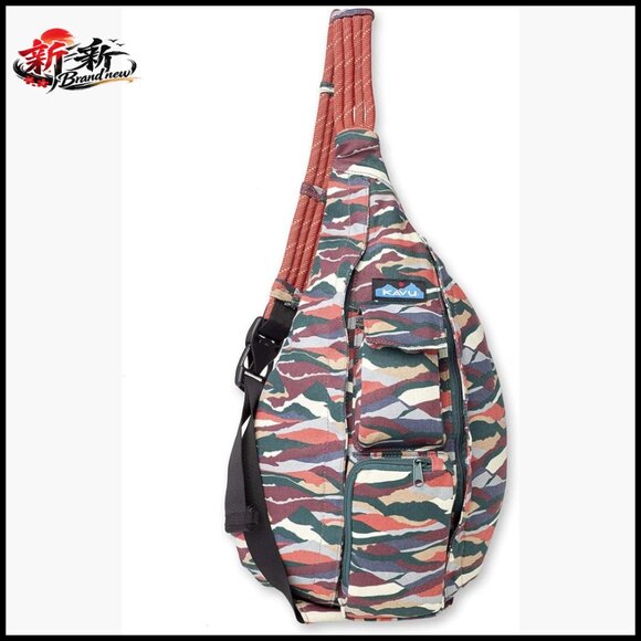 Adjustable Rope Sling Crossbody Bag with Multiple Pockets 10L Capacity